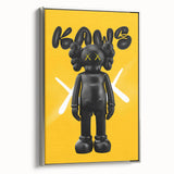 Unique Pop Art Wall Art – Vibrant KAWS-Inspired Figure on Yellow Background