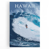 Retro Hawaii Surfer Poster – Vintage Surfing Paradise Art