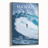 Retro Hawaii Surfer Poster – Vintage Surfing Paradise Art
