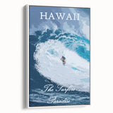 Retro Hawaii Surfer Poster – Vintage Surfing Paradise Art