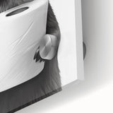 Bathroom Artwork - Minimalist Otter Holding Toilet Roll Wall Decor