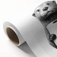 Bathroom Artwork - Minimalist Otter Holding Toilet Roll Wall Decor