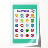 Emotions Chart - Kids Educational Wall Art Feelings Learning Print