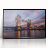 Large abstract wall art depicting the London skyline in muted gray and blue tones, framed acrylic.