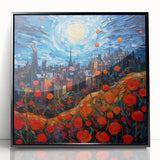 Large abstract wall art depicting a Parisian scenery in muted gray tones on a framed acrylic.