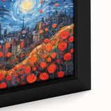Extra large black wall art featuring a textured Paris scenery in vibrant colors on framed canvas.