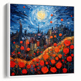 Vintage poster art of Paris with colorful accents on extra large framed canvas, ideal for living room decor.