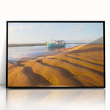 Large abstract wall art depicting a stylized Brazilian landscape in vibrant colors on a framed acrylic.