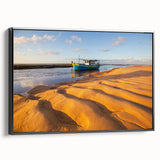 Black and white framed canvas depicting a vintage landscape of Brazilian scenery, ideal for bedroom wall art.