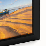 Extra large framed canvas featuring a textured depiction of a vibrant, colorful Brazilian landscape.