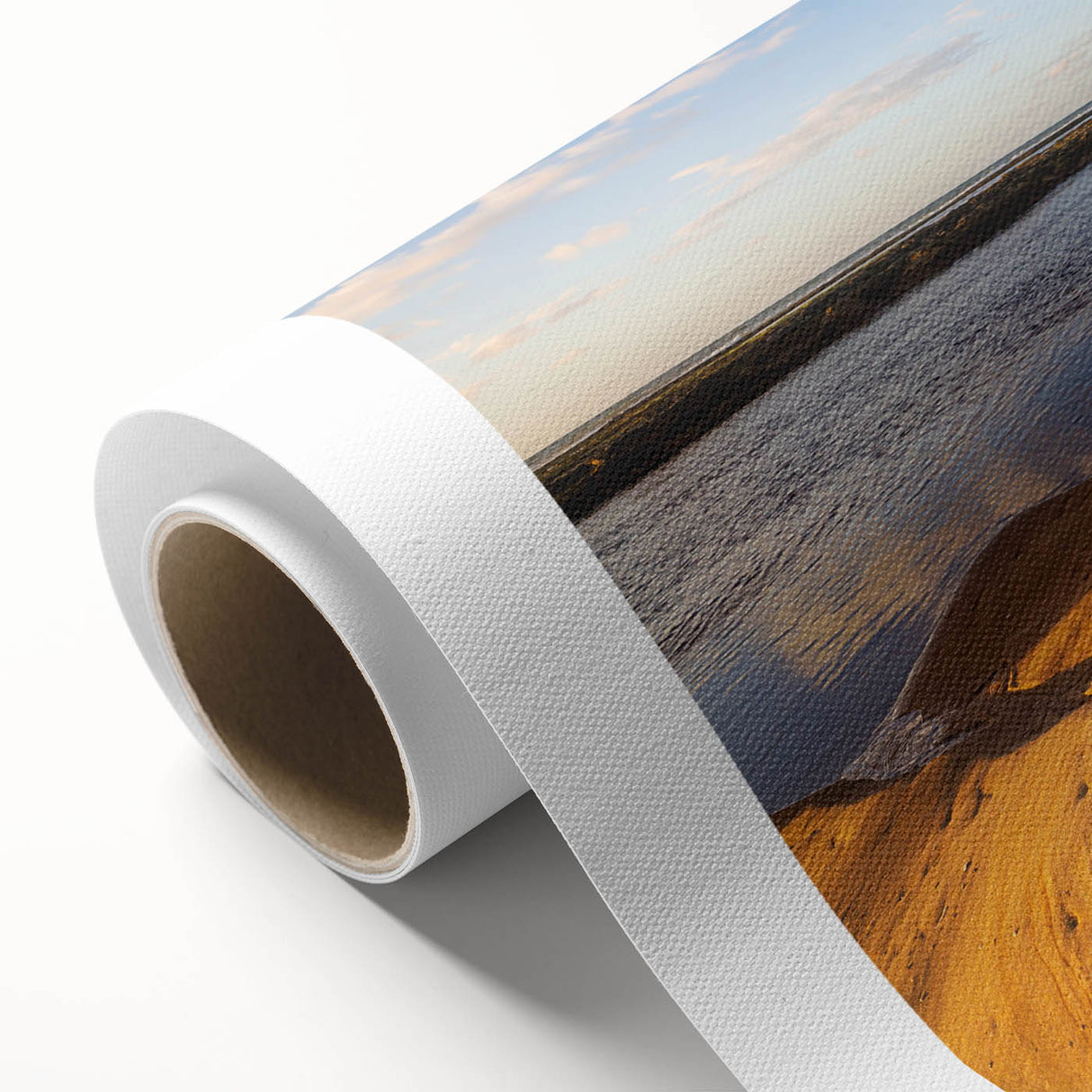 Art Deco poster of a Brazilian landscape, featuring pastel colors on rolled canvas, suitable for nursery wall art.