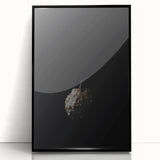 Large abstract wall art depicting fall foliage in rich orange and brown tones, presented in a black frame.