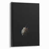 Black and white framed canvas of a vintage landscape painting, ideal for bedroom wall art.