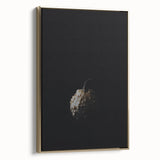 Framed canvas featuring a vintage-style landscape painting with autumnal trees in muted gold and black tones.