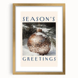 Extra large abstract art print with textured design in blue and white tones, framed in gold, ideal for living room decor.