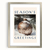 Textured abstract art print in cool blue and white tones, framed in silver, ideal for modern bedroom ambiance.