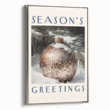 Winter landscape art painting on framed canvas, featuring muted gray and blue tones, ideal for living room decor.