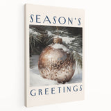 Winter landscape on large stretched canvas, featuring muted blue and white tones, ideal for kitchen wall art.