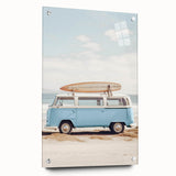 Large abstract wall art on acrylic glass, featuring swirling blue and white patterns.