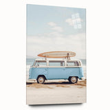 Large abstract wall art on acrylic glass featuring swirling blue and beige tones, suitable for bedroom or dining room decor.