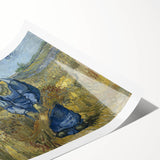 Extra large wall art featuring line art flowers in muted tones on a rolled canvas, ideal for large living room decor.