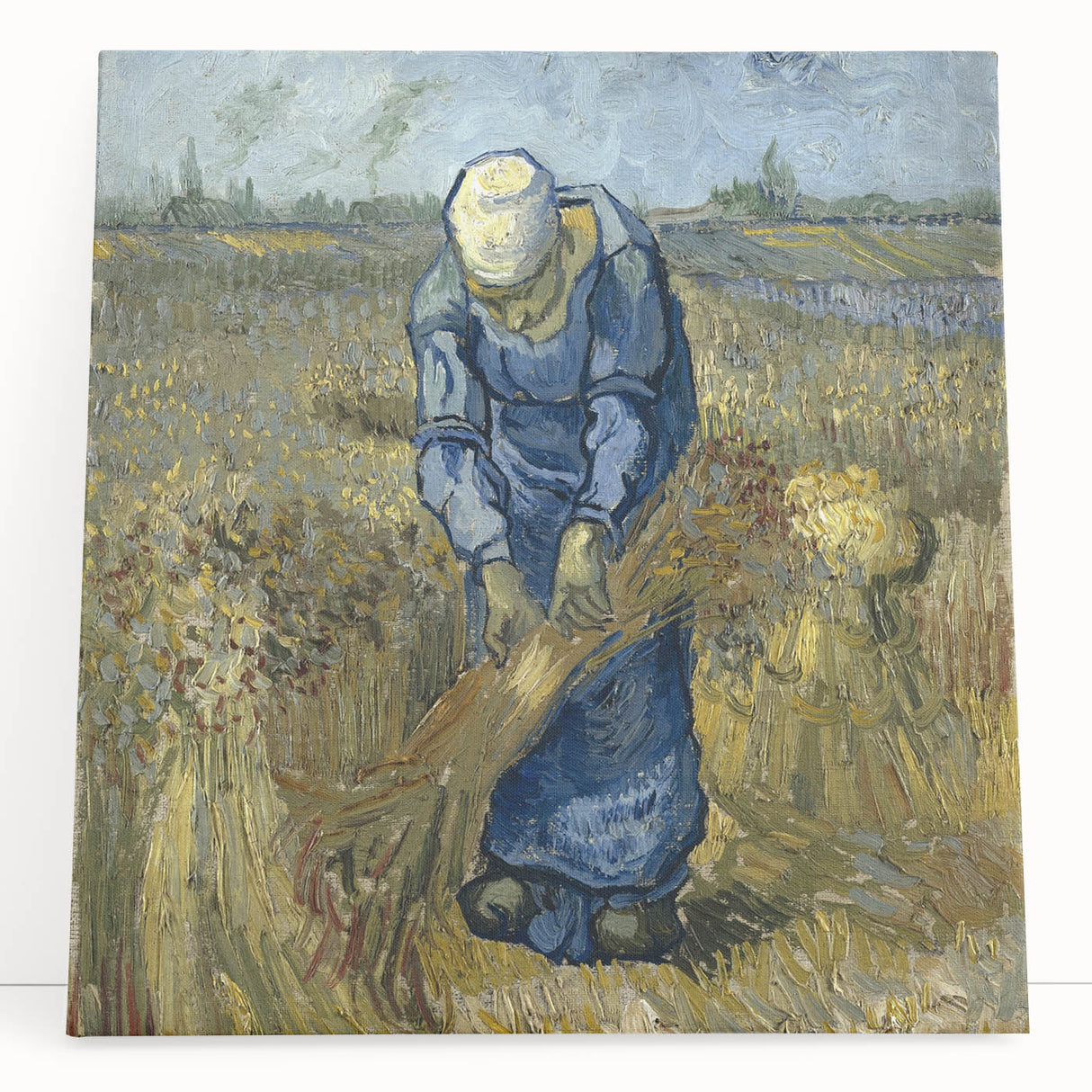 Black and white large art canvas of a Van Gogh painting, ideal for kitchen wall art.