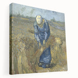 Vincent van Gogh-inspired stretched canvas featuring swirling blues and yellows, ideal for kitchen wall art.