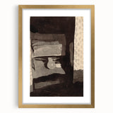 Modern Wall Art - Monochromatic Abstract Bedroom Scene in Grayscale