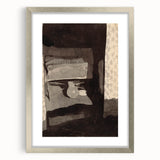 Modern Wall Art - Monochromatic Abstract Bedroom Scene in Grayscale