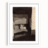 Modern Wall Art - Monochromatic Abstract Bedroom Scene in Grayscale