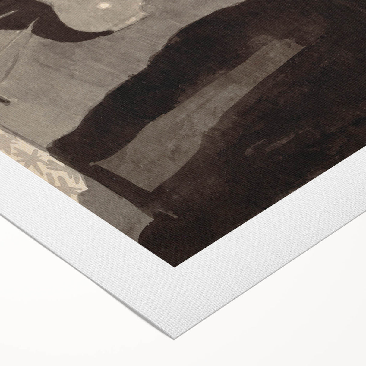 Modern Wall Art - Monochromatic Abstract Bedroom Scene in Grayscale