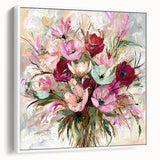 Vibrant Floral Bouquet - Modern Living Room Wall Art