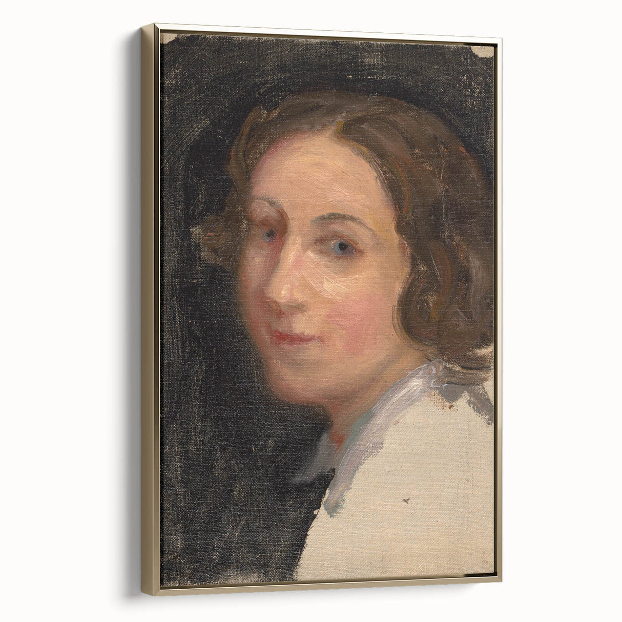 Modern Wall Art - Classic Portrait in Soft, Neutral Brushstrokes