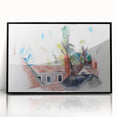 Rooftops and Trees" Modern Wall Art - Abstract Contemporary Decor