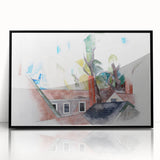 Rooftops and Trees" Modern Wall Art - Abstract Contemporary Decor