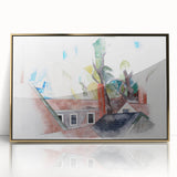 Rooftops and Trees" Modern Wall Art - Abstract Contemporary Decor