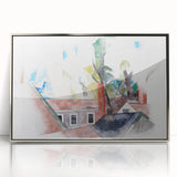 Rooftops and Trees" Modern Wall Art - Abstract Contemporary Decor