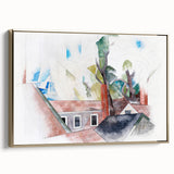 Rooftops and Trees" Modern Wall Art - Abstract Contemporary Decor