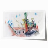 Rooftops and Trees" Modern Wall Art - Abstract Contemporary Decor