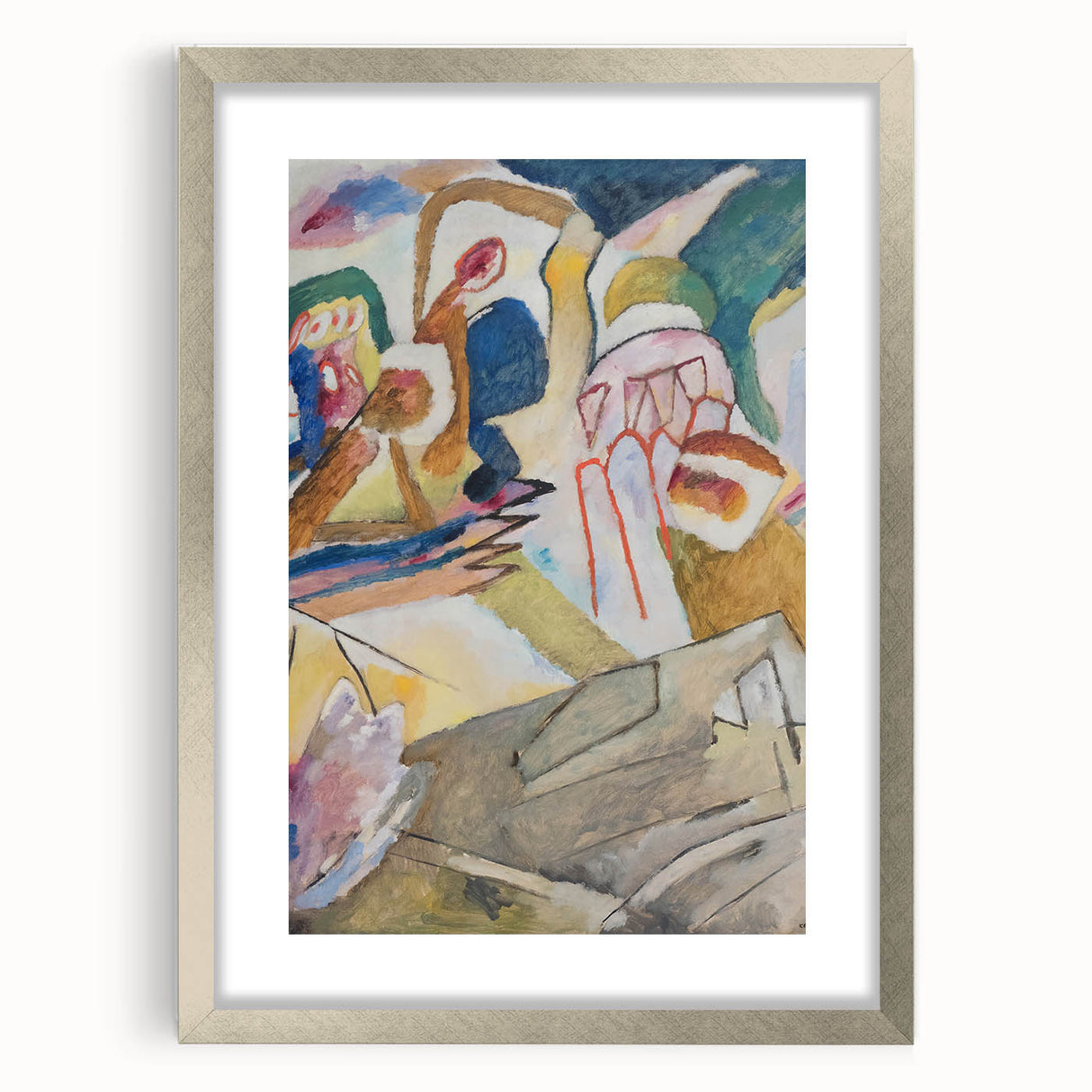 Modern Wall Art - Abstract Expressionist Composition with Bold Colors