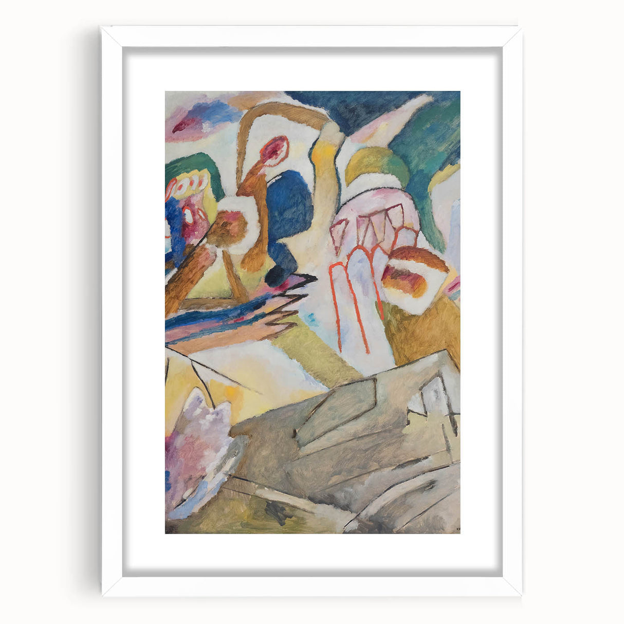 Modern Wall Art - Abstract Expressionist Composition with Bold Colors