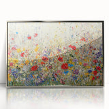 Vibrant Wildflower Field - Modern Living Room Wall Art