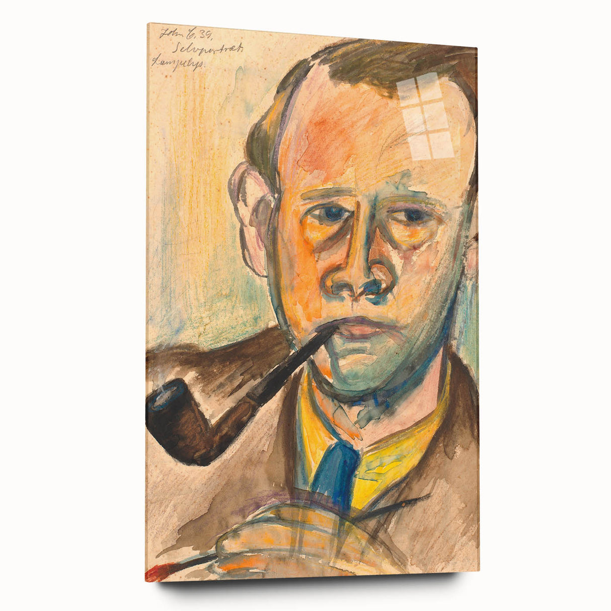 Modern Wall Art - Expressive Self-Portrait in Bold Brushstrokes