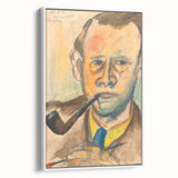 Modern Wall Art - Expressive Self-Portrait in Bold Brushstrokes