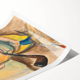 Modern Wall Art - Expressive Self-Portrait in Bold Brushstrokes