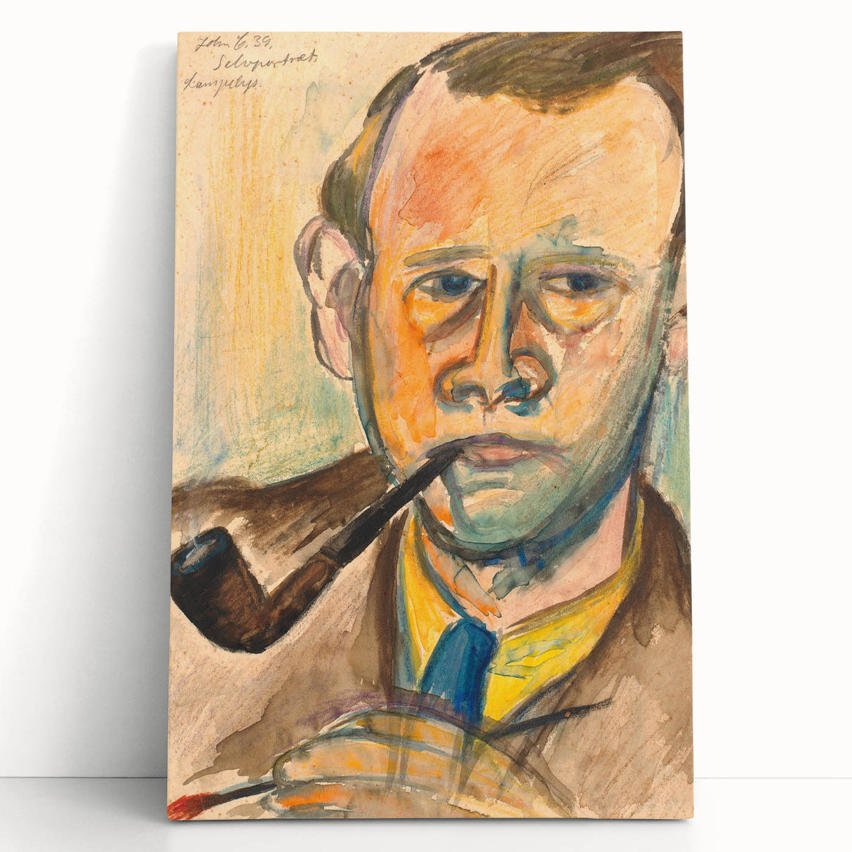 Modern Wall Art - Expressive Self-Portrait in Bold Brushstrokes