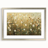 Golden Wildflower Meadow - Modern Living Room Wall Art