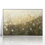 Golden Wildflower Meadow - Modern Living Room Wall Art