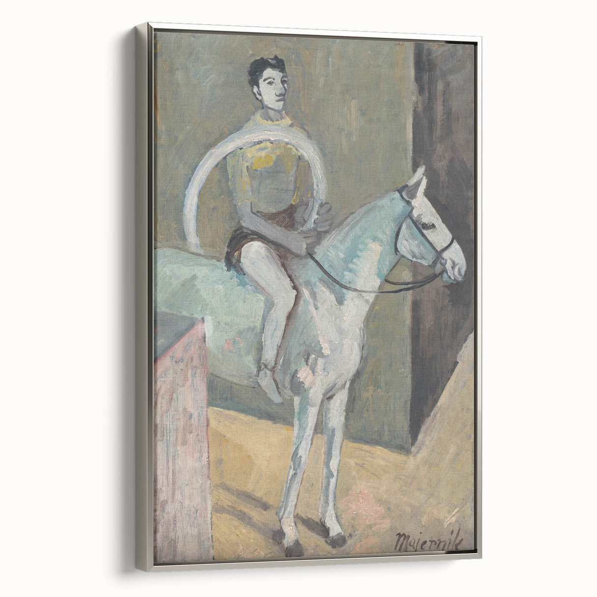 Modern Wall Art - Abstract Circus Rider in Pastel Hues and Bold Strokes