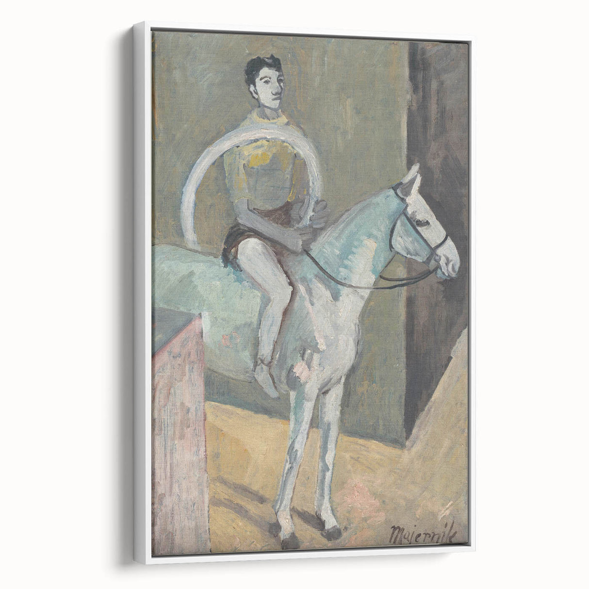 Modern Wall Art - Abstract Circus Rider in Pastel Hues and Bold Strokes